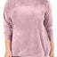 Ideology PLUS Antique Rose Velour Drop Shoulder Top
