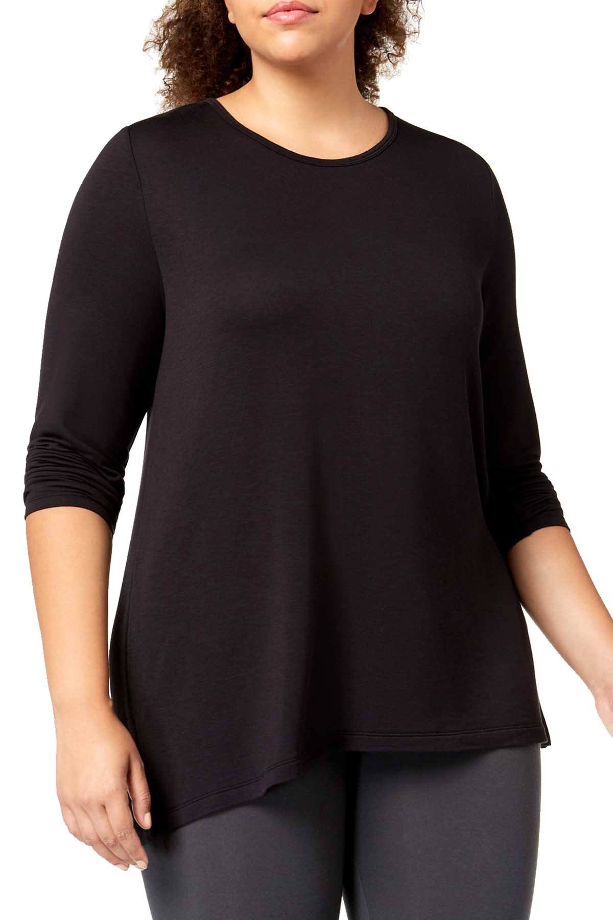 Ideology PLUS Black Noir Cutout Back Long Sleeve Shirt