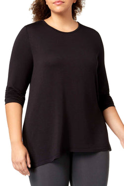 Ideology PLUS Black Noir Cutout Back Long Sleeve Shirt thumbnail 1