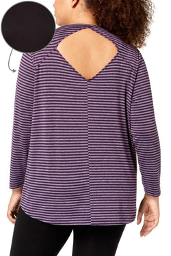 Ideology PLUS Black Noir Cutout Back Long Sleeve Shirt thumbnail 2