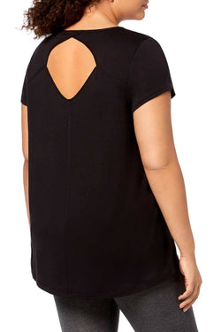 Ideology PLUS Black Noir Cutout-Back T-Shirt thumbnail 2