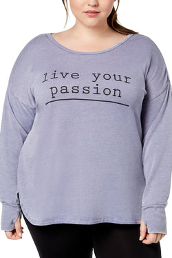 Ideology PLUS Infinity-Blue Graphic Cross-Back Pullover thumbnail 2