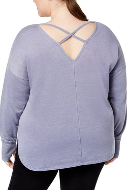 Ideology PLUS Infinity-Blue Graphic Cross-Back Pullover thumbnail 1