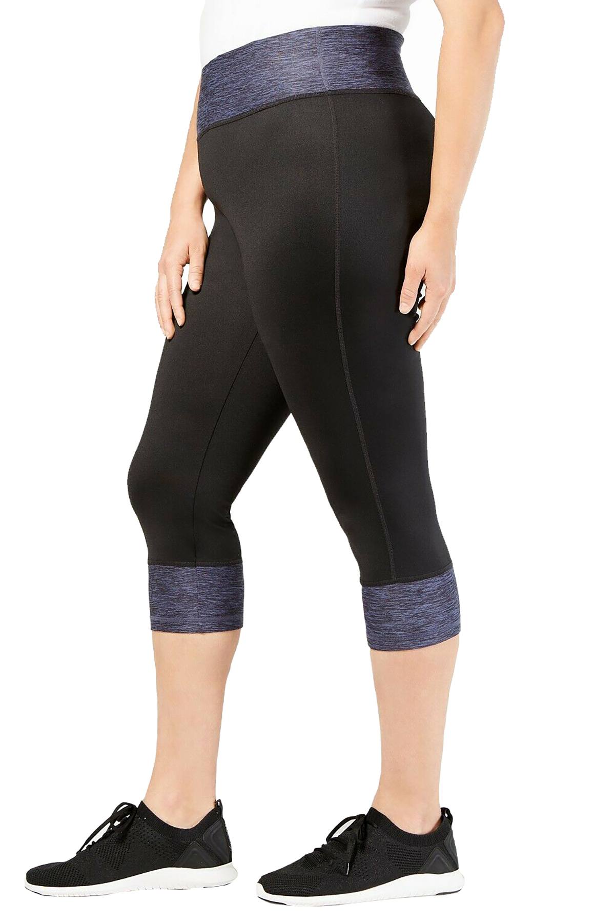 Ideology PLUS Navy-Serenity Color-Blocked Cropped Legging