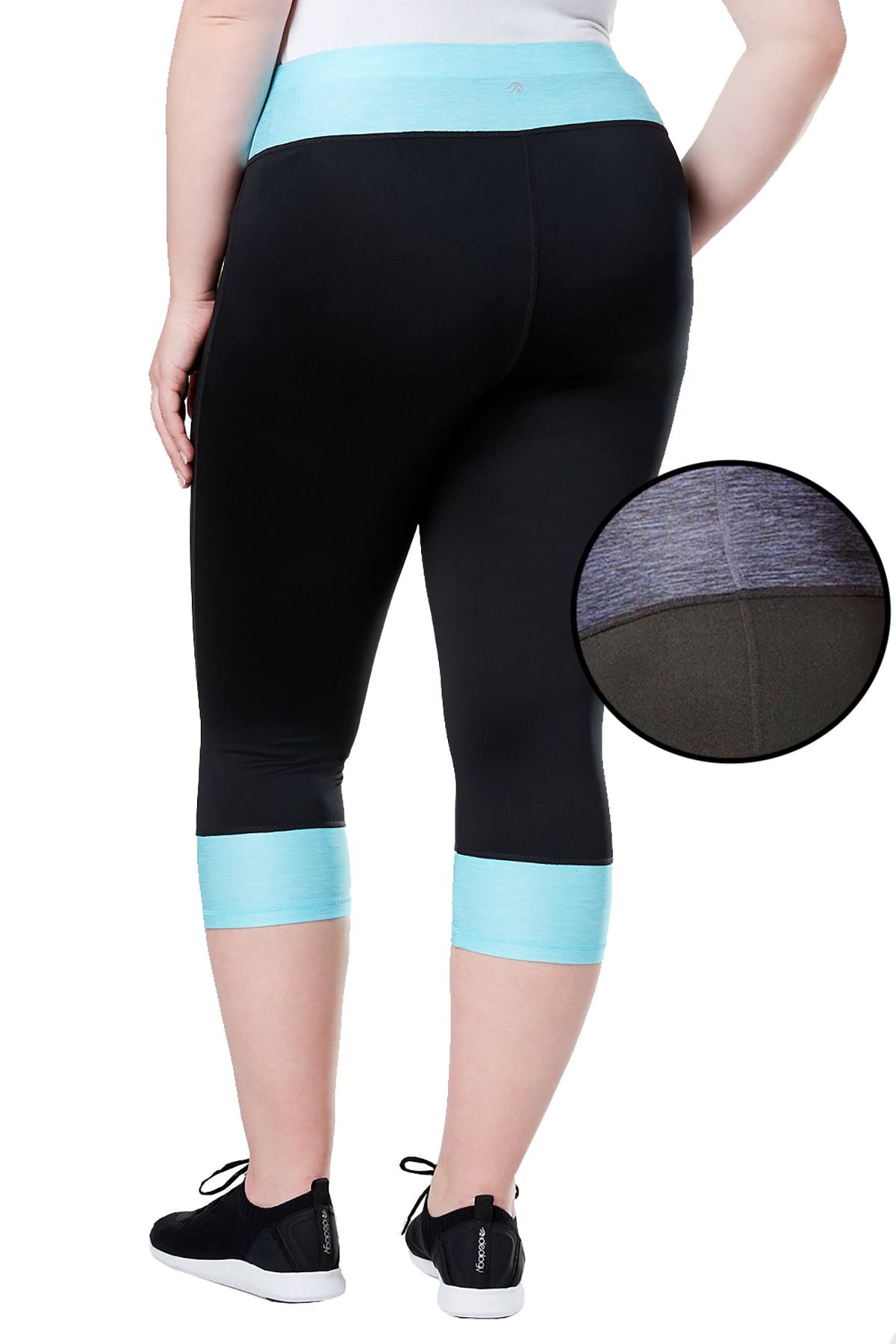Ideology PLUS Navy-Serenity Color-Blocked Cropped Legging