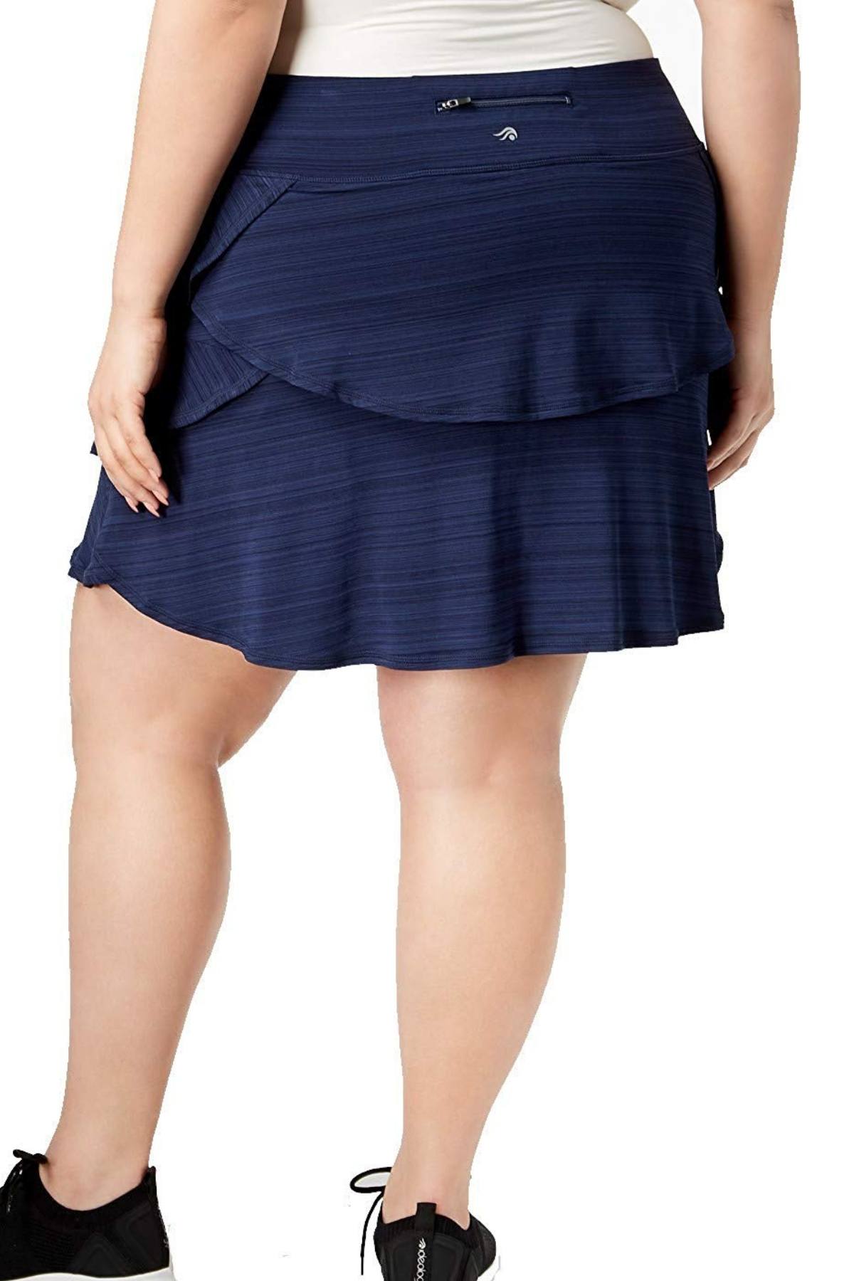 Ideology PLUS Navy Serenity Flattering Ruffled Skort