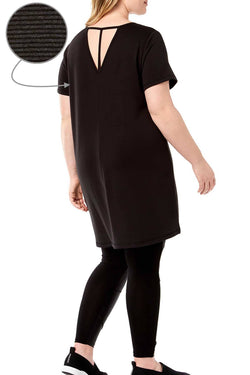 Ideology PLUS Noir Feeder Stripe V-Back Flattering Tunic thumbnail 2