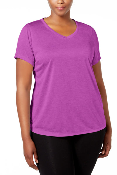 Ideology PLUS Purple-Cactus Semi-Fitted Active Rapidry V-Neck Performance T-Shirt