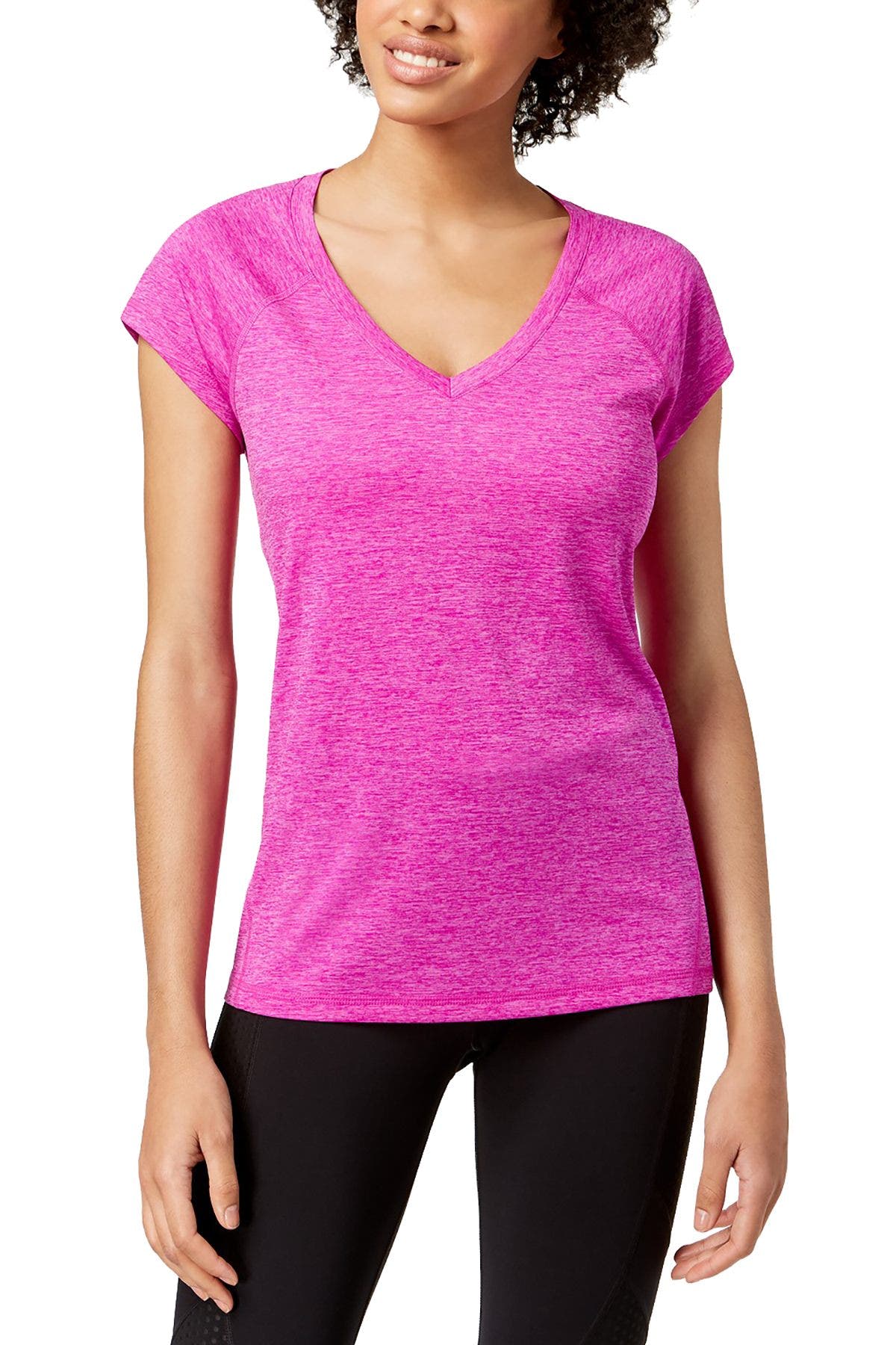 Ideology Sweet-Tart Heathered V-Neck Performance Tee