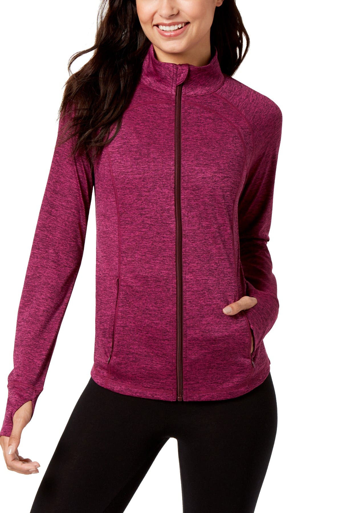 Ideology Vintage-Wine Performance Zip-Jacket