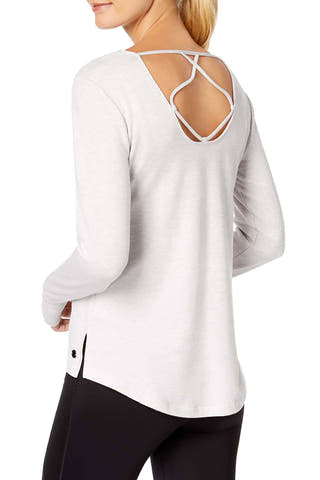 Ideology White Heather CutOut Back Top