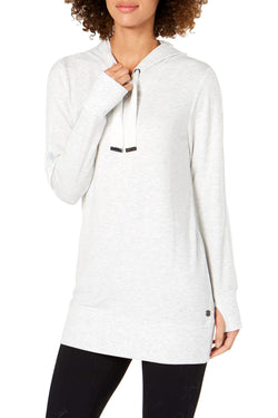 Ideology White Heather Long Sleeve Essential Hoodie thumbnail 1