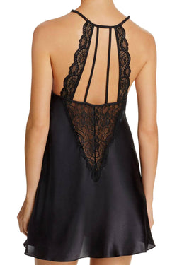 In Bloom by Jonquil Black Satin/Lace Shimmer Chemise thumbnail 2