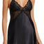 In Bloom by Jonquil Black Satin/Lace Shimmer Chemise