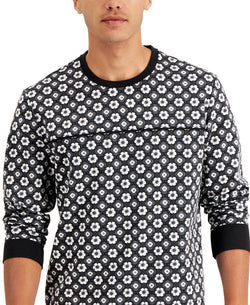 Inc International Concepts Black Floral Medallion Pullover Shirt Deep Black thumbnail 3