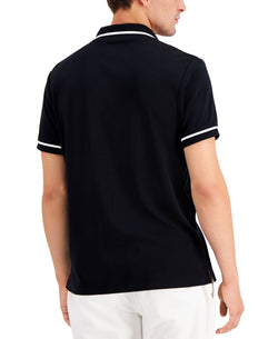 Inc International Concepts Contrast Trim Polo Shirt Deep Black thumbnail 2