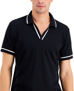 Inc International Concepts Contrast Trim Polo Shirt Deep Black thumbnail 3