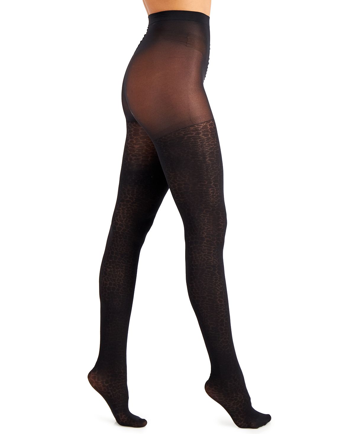 Inc International Concepts Crocodile Print Tights Black