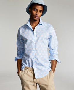 Inc International Concepts Daisy Print Shirt Spacious Skies thumbnail 1