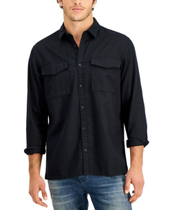 Inc International Concepts Dual Pocket Shirt Deep Black thumbnail 1