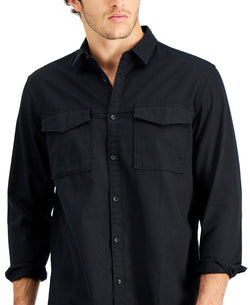 Inc International Concepts Dual Pocket Shirt Deep Black thumbnail 3