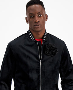 Inc International Concepts Embroidered Bomber Jacket Deep Black thumbnail 3