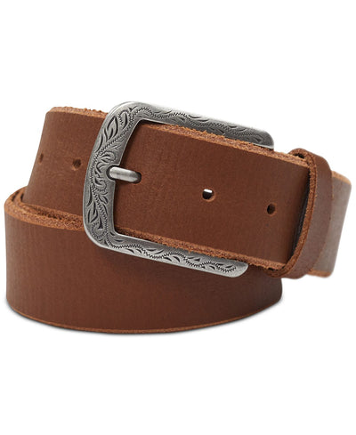 Inc International Concepts Faux Leather Western Buckle Belt Tan