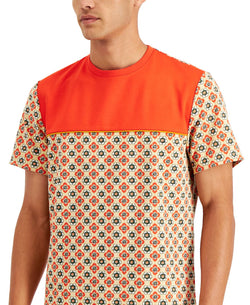 Inc International Concepts Floral Medallion Colorblocked T-shirt WILDFIRE RED thumbnail 3