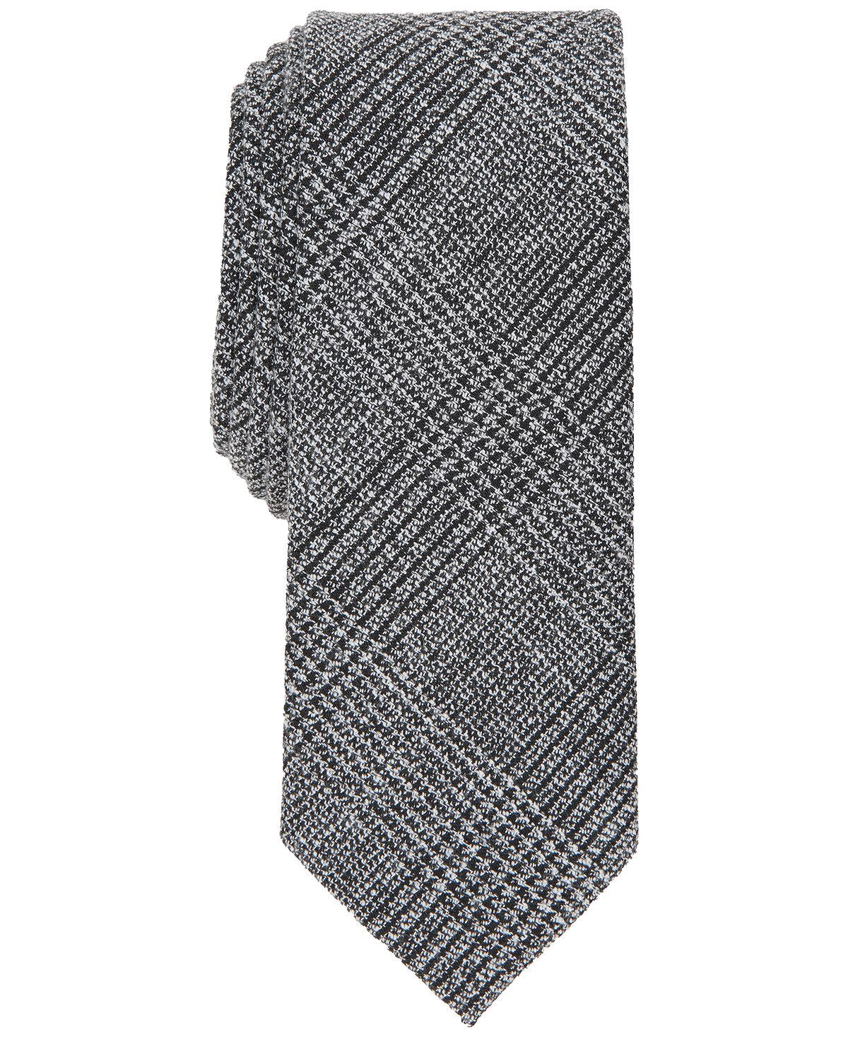 Inc International Concepts Glen Plaid Skinny Tie Black
