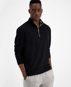 Inc International Concepts Half-zip Sweatshirt Deep Black thumbnail 1