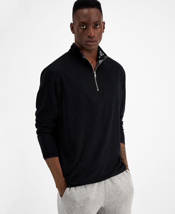 Inc International Concepts Half-zip Sweatshirt Deep Black