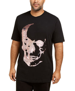 Inc International Concepts I.n.c. Big & Tall Renew Sequin Skull T-shirt Deep Black thumbnail 1
