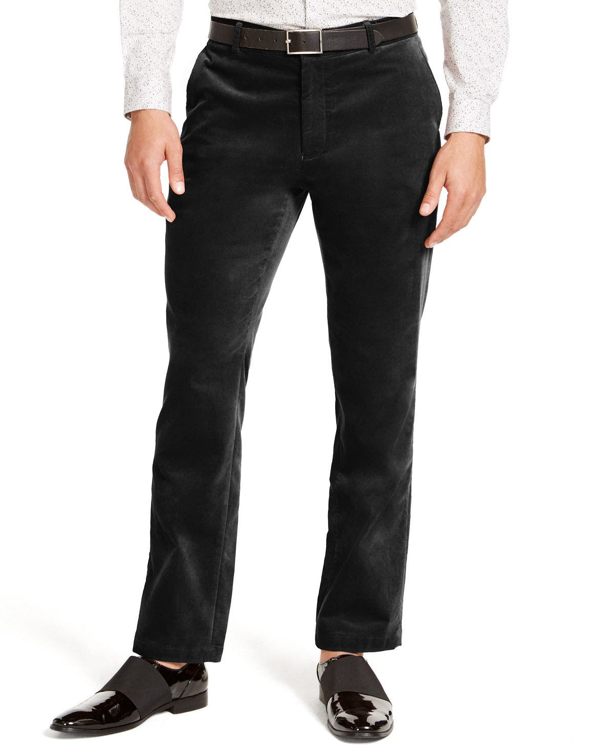 Inc International Concepts I.n.c. Big & Tall Slim-fit Velvet Pants Deep Black