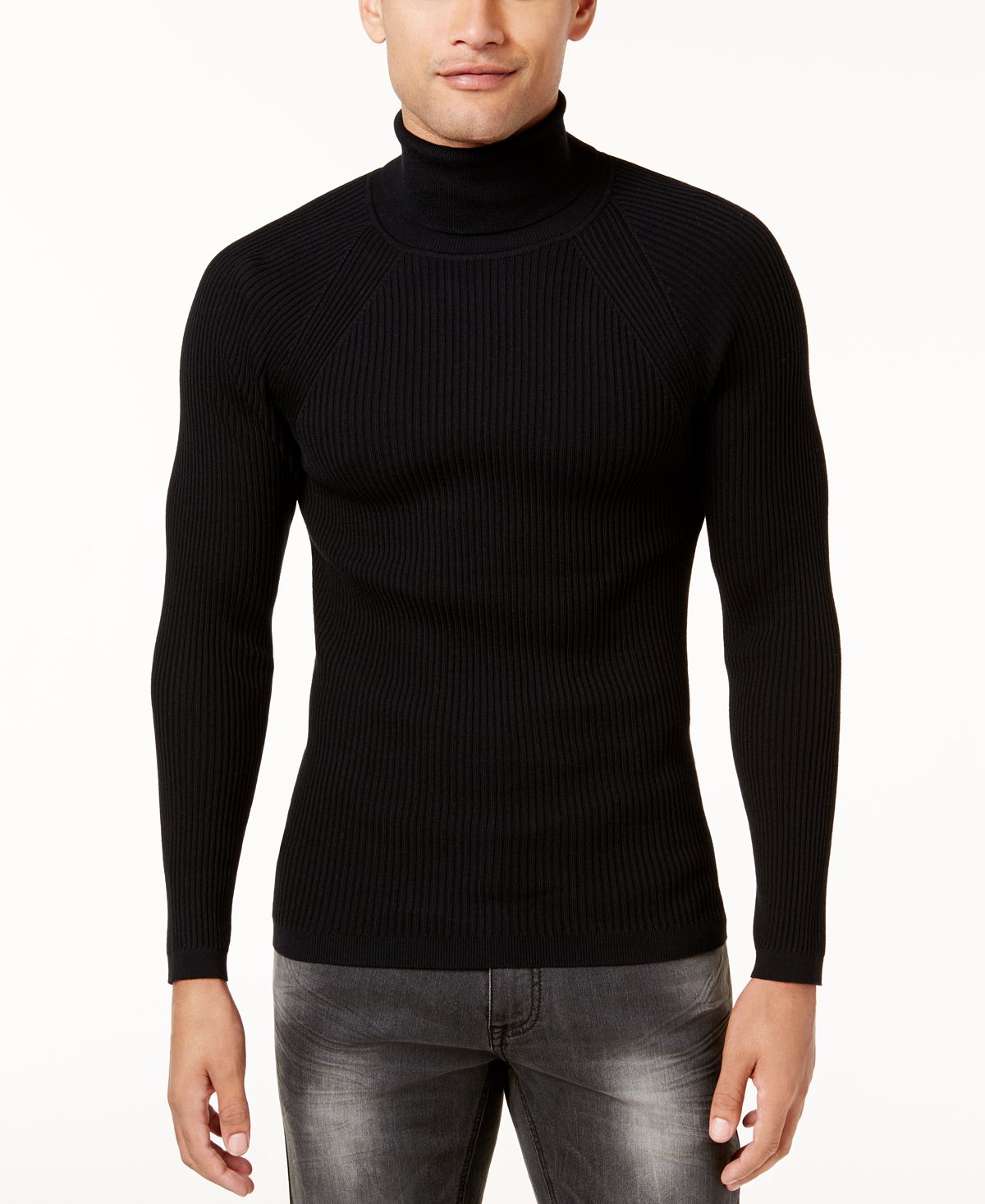 Inc International Concepts I.n.c. Ribbed Turtleneck Sweater Deep Black
