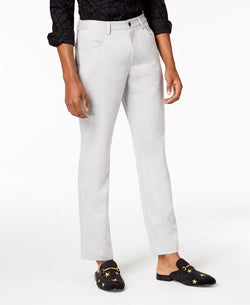 Inc International Concepts I.n.c. Shiny Slim-fit Stretch Pants Stucco Grey thumbnail 1