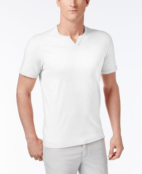 Inc International Concepts I.n.c. Soft Touch Split-neck T-shirt White Pure
