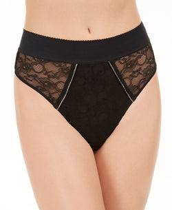 Inc International Concepts I.n.c. Wo Lace High-waist Thong Underwear Black thumbnail 1