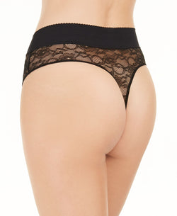 Inc International Concepts I.n.c. Wo Lace High-waist Thong Underwear Black thumbnail 3