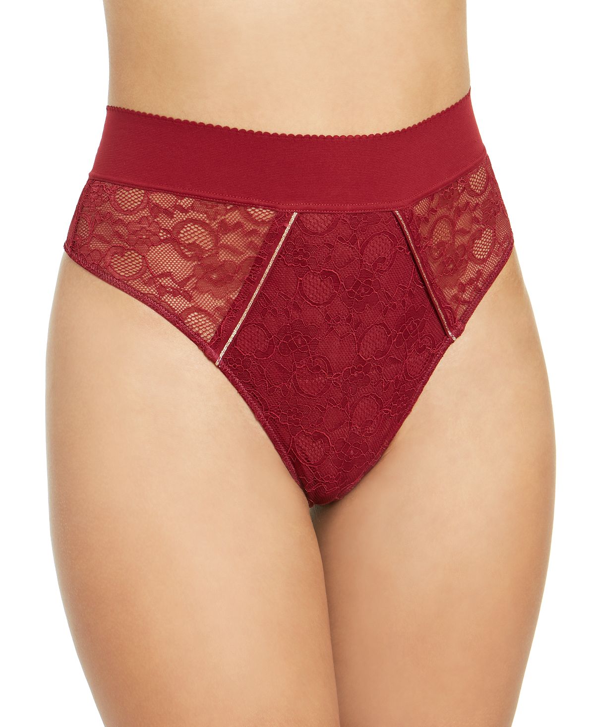 Inc International Concepts I.n.c. Wo Lace High-waist Thong Underwear Cherry Pie
