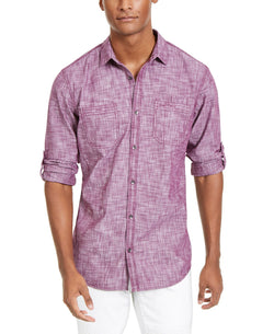 Inc International Concepts Inc Chambray Dual-pocket Shirt Plum Caspia thumbnail 1