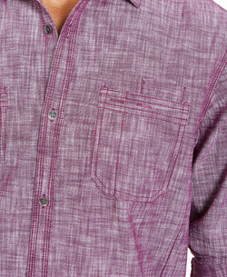 Inc International Concepts Inc Chambray Dual-pocket Shirt Plum Caspia thumbnail 2