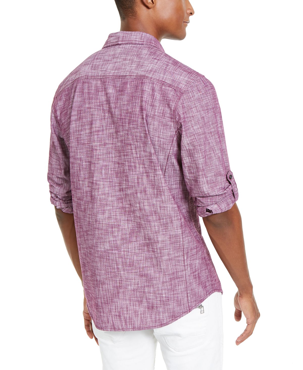 Inc International Concepts Inc Chambray Dual-pocket Shirt Plum Caspia