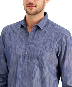 Inc International Concepts Inc Chambray Popover Shirt Timeless Navy thumbnail 2