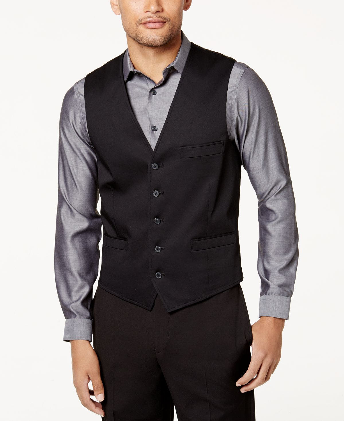 Inc International Concepts Inc Collins Slim-fit Vest Deep Black