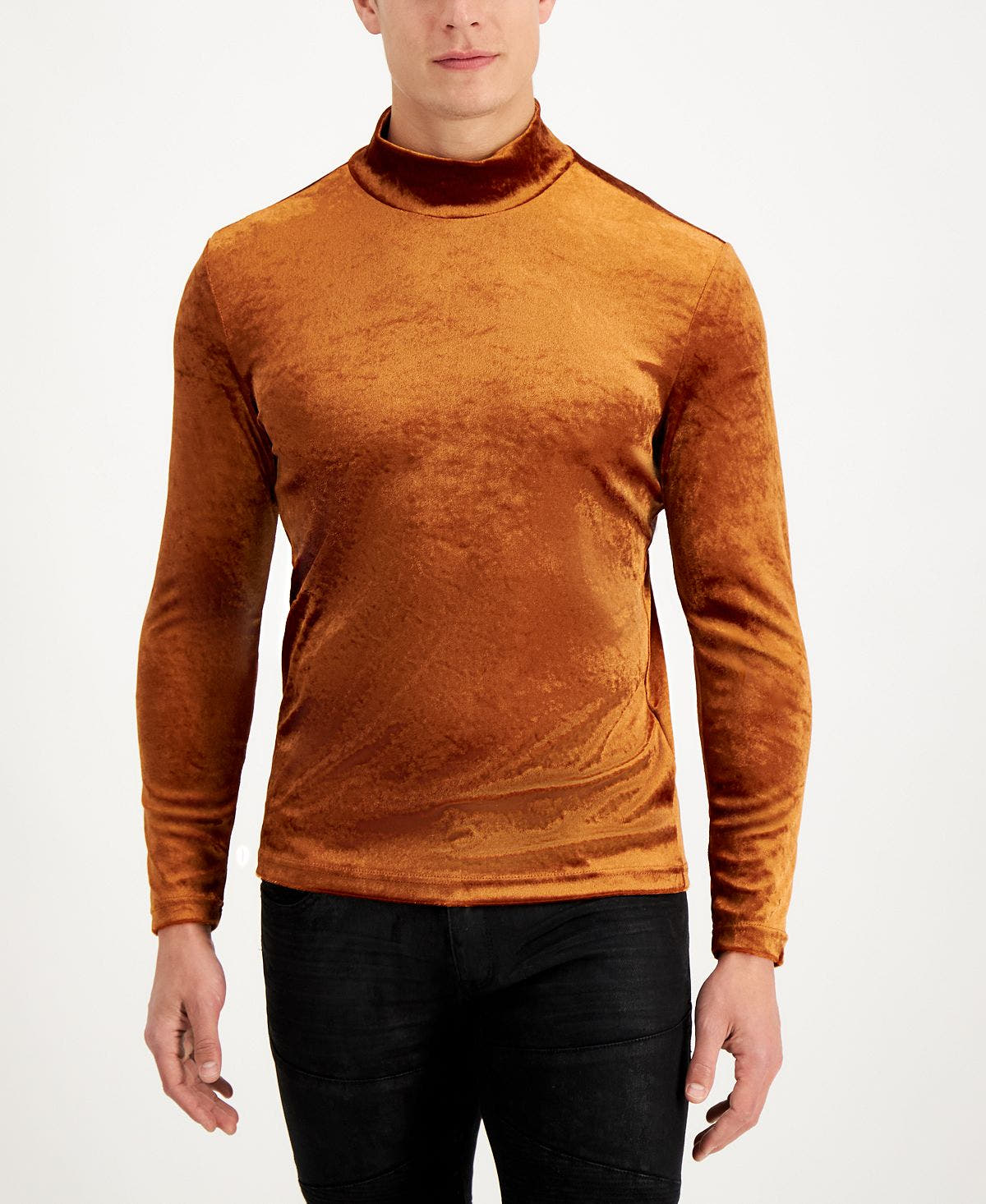 Inc International Concepts Inc Dominic Velvet Turtleneck Sweater Super Copper