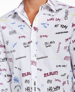 Inc International Concepts Inc Expressions Print Shirt White Combo thumbnail 2
