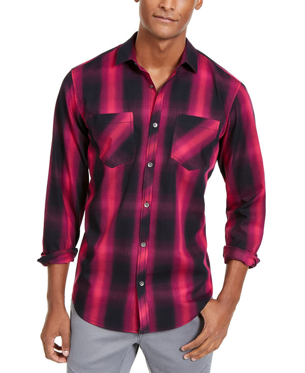 Inc International Concepts Inc Leo Plaid Shirt Brilliant Berry