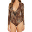 Inc International Concepts Inc Leopard-print Lace-trim Thong Bodysuit Leopard