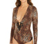 Inc International Concepts Inc Leopard-print Lace-trim Thong Bodysuit Leopard