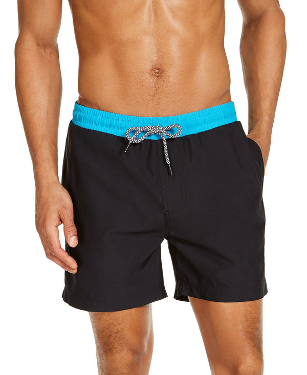 Inc International Concepts Inc Liam Solid 5" Swim Trunks Black Combo